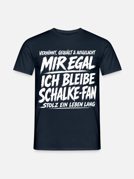Geschenk Schalke Fan Ich bleibe Schalke Fan - Männer T-Shirt - Navy