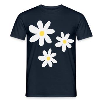 Weiße Blüten in zeitloser Eleganz - Männer T-Shirt - Navy - Vorne - AI Model Male 178 light (178cm)