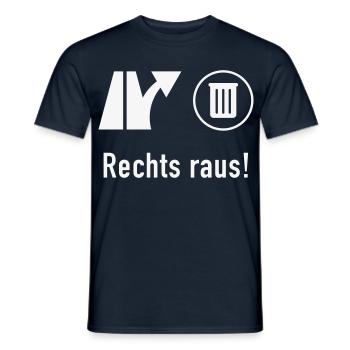 Rechts Raus! (Gegen Rechts / Politik / Ausfahrt) - Männer T-Shirt - Navy - Vorne - AI Model Male 178 light (178cm)