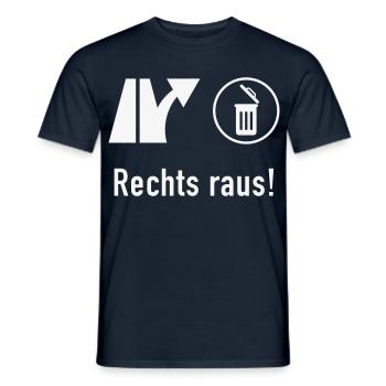 Rechts Raus! (Gegen Rechts / Politik / Ausfahrt) - Männer T-Shirt - Navy - Vorne - AI Model Male 178 light (178cm)