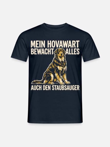Mein Hovawart bewacht auch den Staubsauger - Männer T-Shirt - Navy