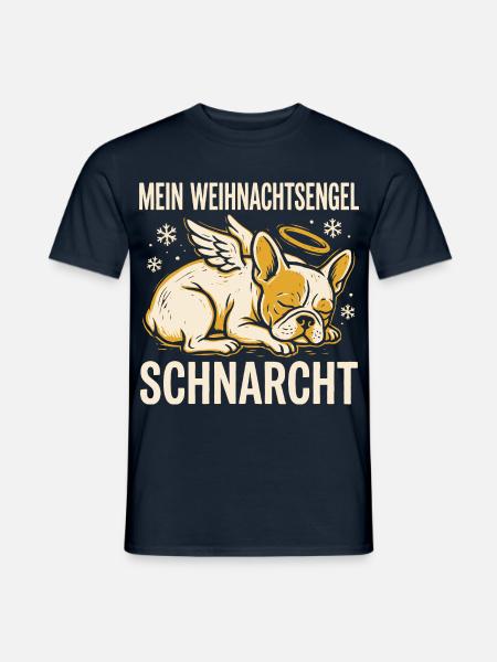 Mein Weihnachtsengel schnarcht - Frenchie - Männer T-Shirt - Navy