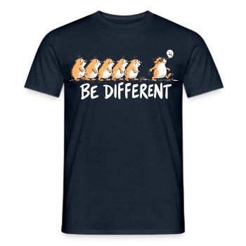Lemminge Be Different Individualität Statement Hum - Männer T-Shirt - Navy - Vorne - AI Model Male 178 light (178cm)