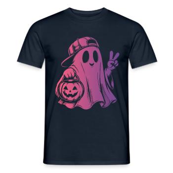Halloween Geist Gespenst - Männer T-Shirt - Navy - Vorne - AI Model Male 178 light (178cm)