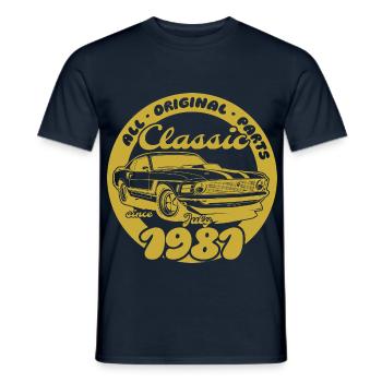 44. Geburtstag - Klassiker Musclecar 07/1981 - Männer T-Shirt - Navy - Vorne - AI Model Male 178 light (178cm)