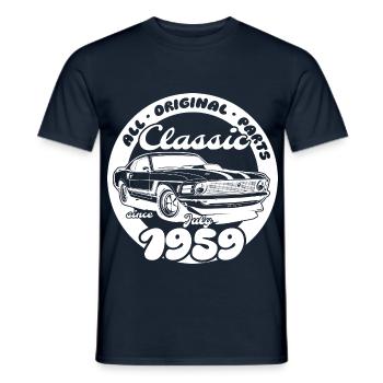 66th Birthday - Classic Musclecar 07/1959 - Men's T-Shirt - navy - Front - AI Model Male 178 light (178cm)