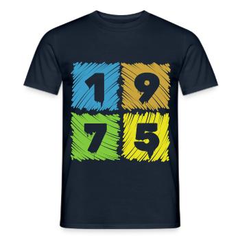 50e anniversaire Andy’s Patches 1975 - T-shirt homme - marine - Devant - AI Model Male 178 light (178cm)
