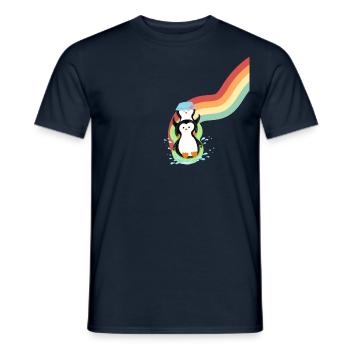 Pinguine Slide - Männer T-Shirt - Navy - Vorne - AI Model Male 178 light (178cm)