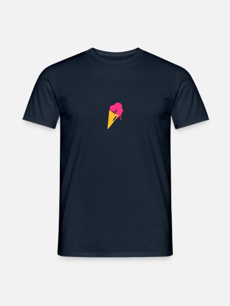 ice, ice cream, waffle, kids, summer, sun, family, - Men's T-Shirt - navy