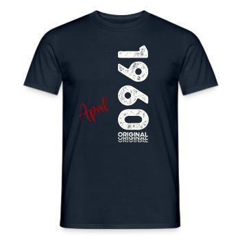 65ème Anniversaire Original Avril Millésime 1960 - T-shirt homme - marine - Devant - AI Model Male 178 light (178cm)