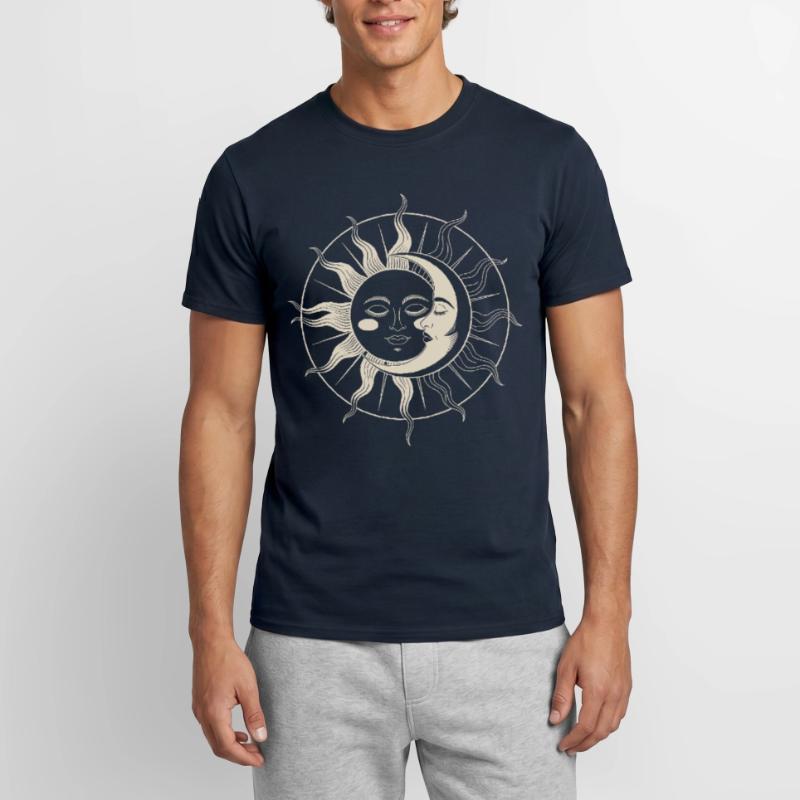 Sun Meets Moon: Celestial Harmony Men’s T-shirt