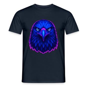Blauer Adler Neon Kunst - Männer T-Shirt - Navy - Vorne - AI Model Male 178 light (178cm)