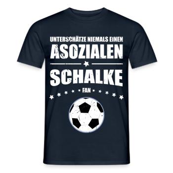 Asozialer Schalke Fan | Vintage Retro Edition - Männer T-Shirt - Navy - Vorne - AI Model Male 178 light (178cm)