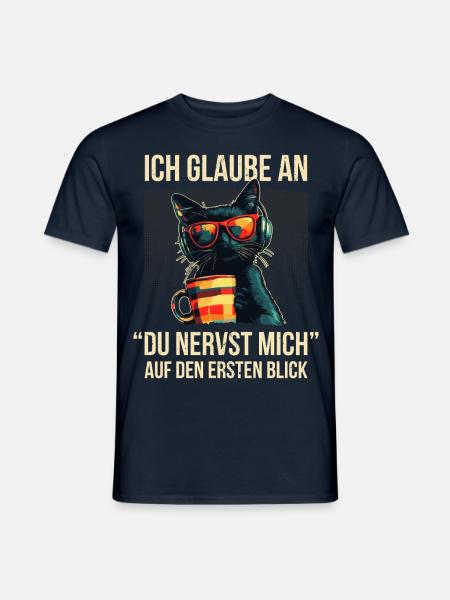 Du nervst mich – Sarkastische Katze Loki - Männer T-Shirt - Navy