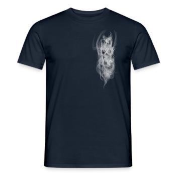 crâne du diable/tête de mort de fumée - T-shirt homme - marine - Devant - AI Model Male 178 light (178cm)