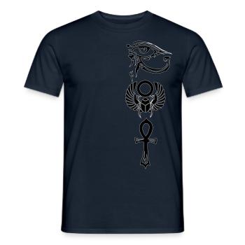 Oeil du Ra Skara Ank Tribal - T-shirt homme - marine - Devant - AI Model Male 178 light (178cm)