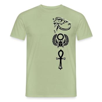 Eye Of The Ra Skara Ank Tribal - Men's T-Shirt - sage - Front - AI Model Male 178 light (178cm)