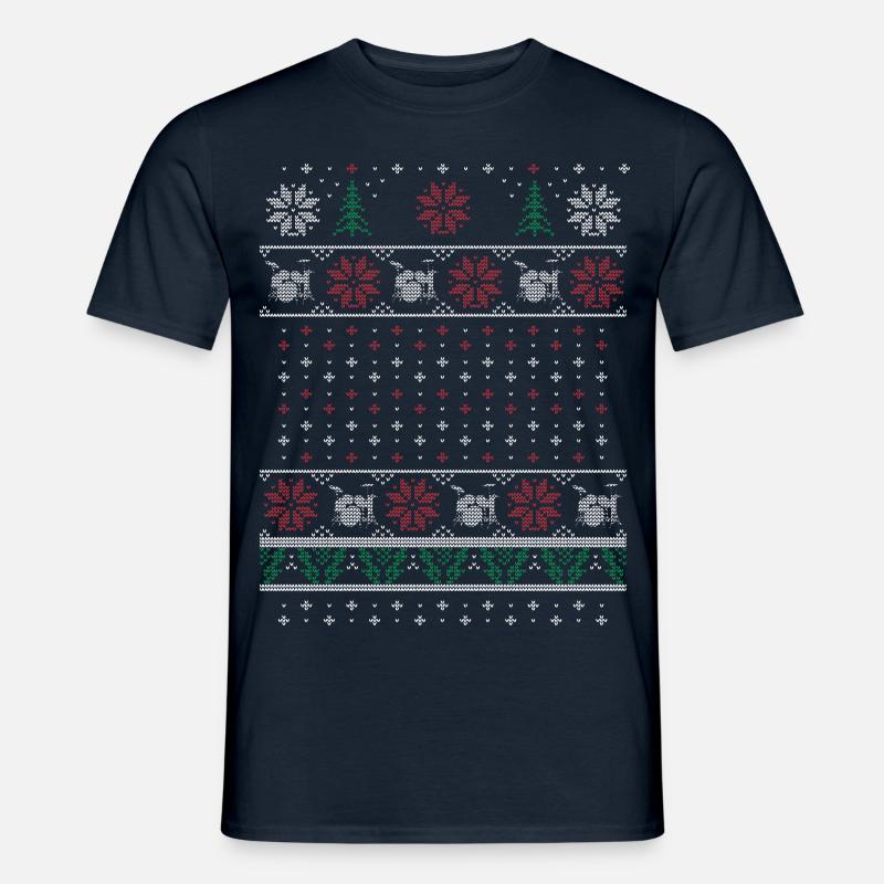 Ugly Xmas Drummer - Männer T-Shirt - Navy