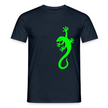 Gecko hangs - Männer T-Shirt - Navy - Vorne - AI Model Male 178 light (178cm)