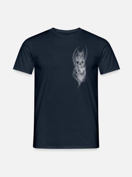 Schädel/Totenkopf aus Rauch - Männer T-Shirt - Navy