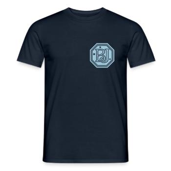 BJ monogram initial letters - Men's T-Shirt - navy - Front - AI Model Male 178 light (178cm)