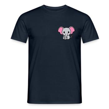 Mawi l’éléphant - T-shirt homme - marine - Devant - AI Model Male 178 light (178cm)