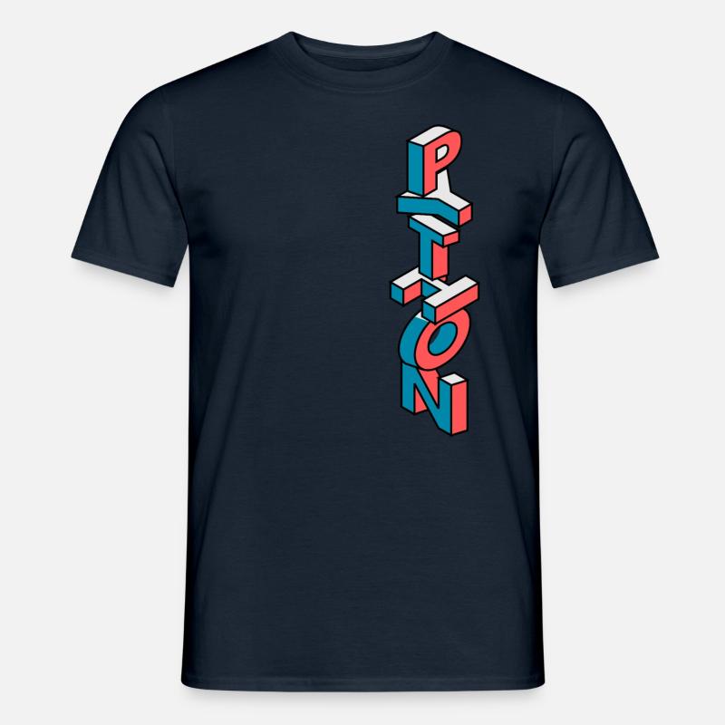 Programmer Python en 3D isométrique - T-shirt homme - marine