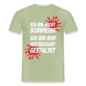 Ich Bin Nicht Schwierig - Männer T-Shirt - Sage - Vorne - AI Model Male 178 light (178cm)