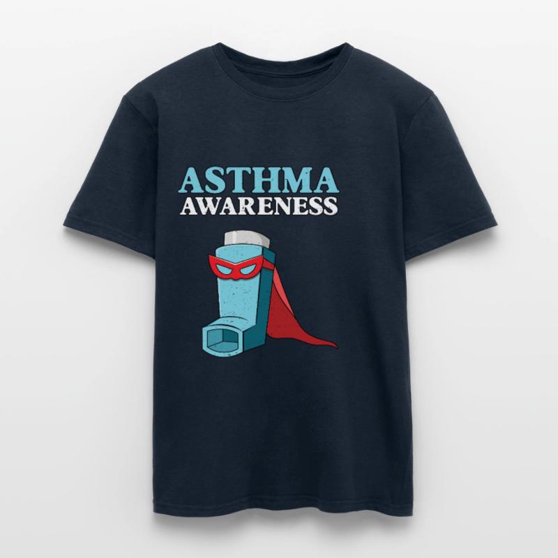 Asthma Bewusstsein Superheld Inhalator Motiv Männer T-Shirt