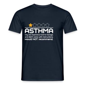 Asthma awareness: too expensive, difficult to manage - Men's T-Shirt - navy - Front - AI Model Male 178 light (178cm)
