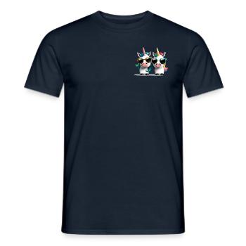 Einhorn zwei Einhörner Festival Einhornshirt Party - Männer T-Shirt - Navy - Vorne - AI Model Male 178 light (178cm)