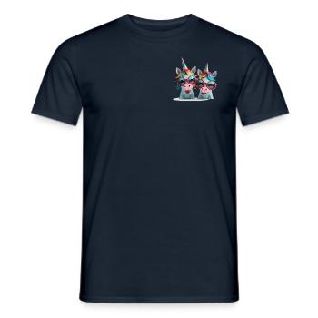 Unicorn Two Funny Crazy Unicorns Party - Men's T-Shirt - navy - Front - AI Model Male 178 light (178cm)