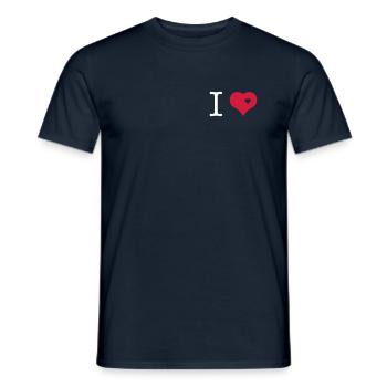 i love - T-shirt homme - marine - Devant - AI Model Male 178 light (178cm)