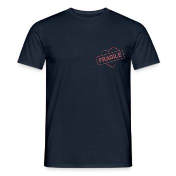 Coeur - Fragile - T-shirt homme - marine - Devant - AI Model Male 178 light (178cm)