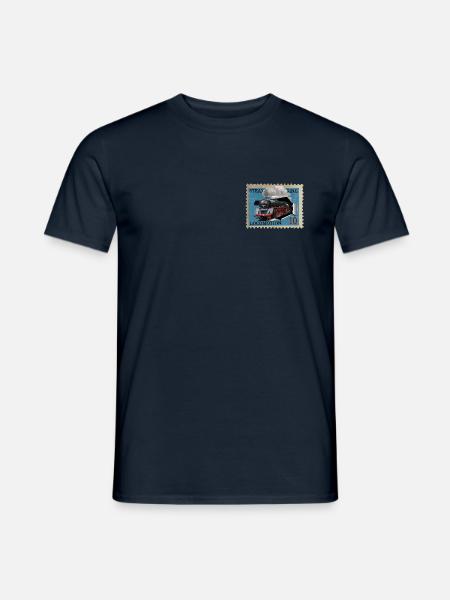 Briefmarke Dampflokomotive - Männer T-Shirt - Navy