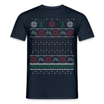 Ugly Xmas Cycling cyclisme - T-shirt homme - marine - Devant - AI Model Male 178 light (178cm)