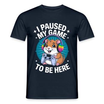 Faites une pause pour vous : Gamer Hamster ! - T-shirt homme - marine - Devant - AI Model Male 178 light (178cm)