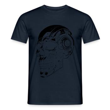 Skull Black Cyborg - Men's T-Shirt - navy - Front - AI Model Male 178 light (178cm)