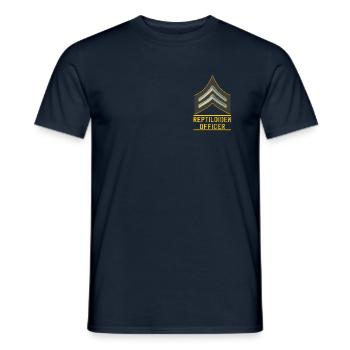 reptiloiden officer – Offizier der Echsenmenschen - Männer T-Shirt - Navy - Vorne - AI Model Male 178 light (178cm)