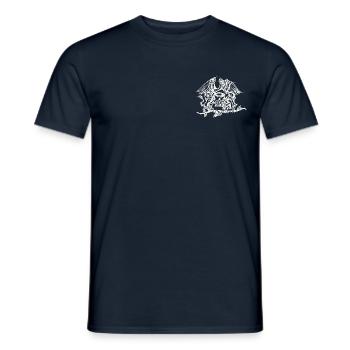 QUEEN white logo - Men's T-Shirt - navy - Front - AI Model Male 178 light (178cm)