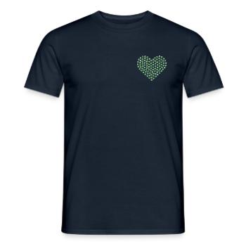 Diamond heart green large - Men's T-Shirt - navy - Front - AI Model Male 178 light (178cm)