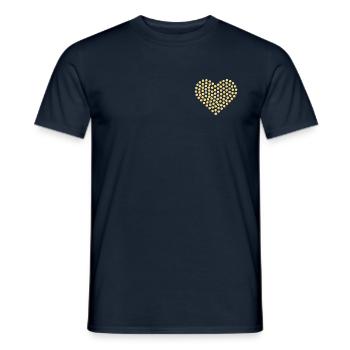 Diamant Herz goldgelb - Männer T-Shirt - Navy - Vorne - AI Model Male 178 light (178cm)