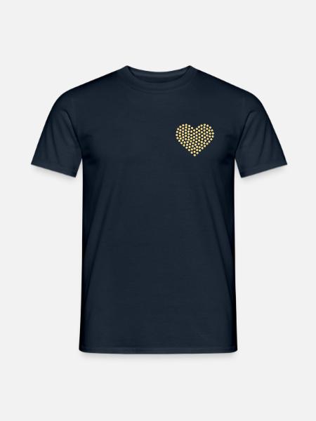 Diamond heart golden yellow - Men's T-Shirt - navy