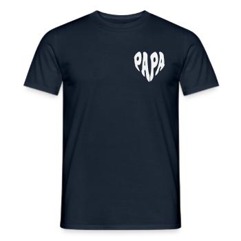 Papa – Kleines Herz (Sonderfarbe) - Männer T-Shirt - Navy - Vorne - AI Model Male 178 light (178cm)