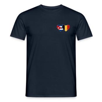 Cœur du drapeau de Cuba Belgique - T-shirt homme - marine - Devant - AI Model Male 178 light (178cm)