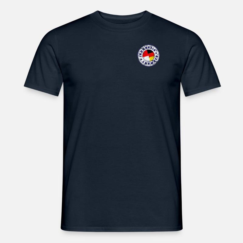 INDONESIA GERMANY Stamp - Männer T-Shirt - Navy