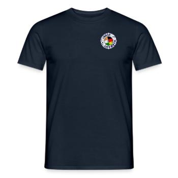 INDIA GERMANY Stamp - Männer T-Shirt - Navy - Vorne - AI Model Male 178 light (178cm)