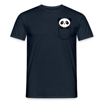 panda dans une poche - T-shirt homme - marine - Devant - AI Model Male 178 light (178cm)