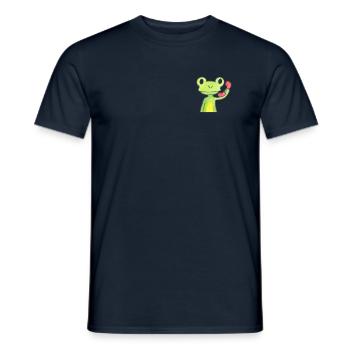 Frosch am Telefon - Männer T-Shirt - Navy - Vorne - AI Model Male 178 light (178cm)
