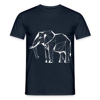 Polygon Elefant – Geometrisches Tierdesign - Männer T-Shirt - Navy - Vorne - AI Model Male 178 light (178cm)